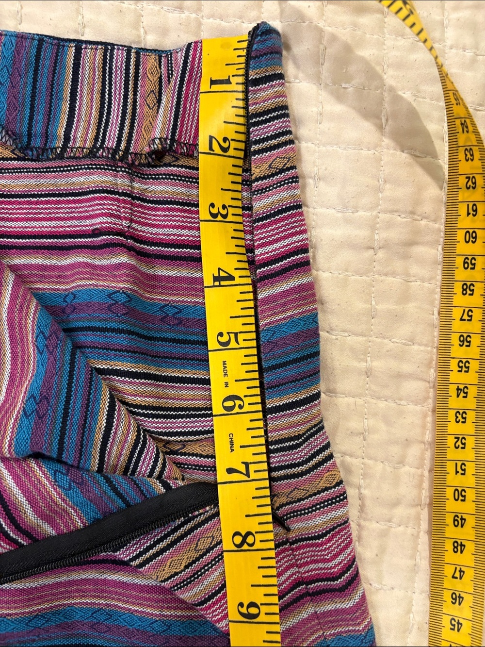Kaisely Pink & Blue Striped Knit Mini Skirt Size Small - Picture 10 of 10